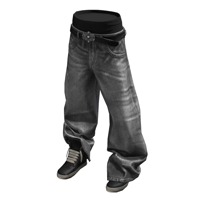 Grey Sagging Jeans w/ Sneakers