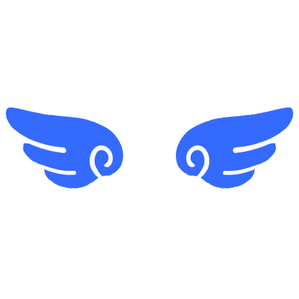 ♡ Cute Glowing Angel Chibi Wings Dark Blue
