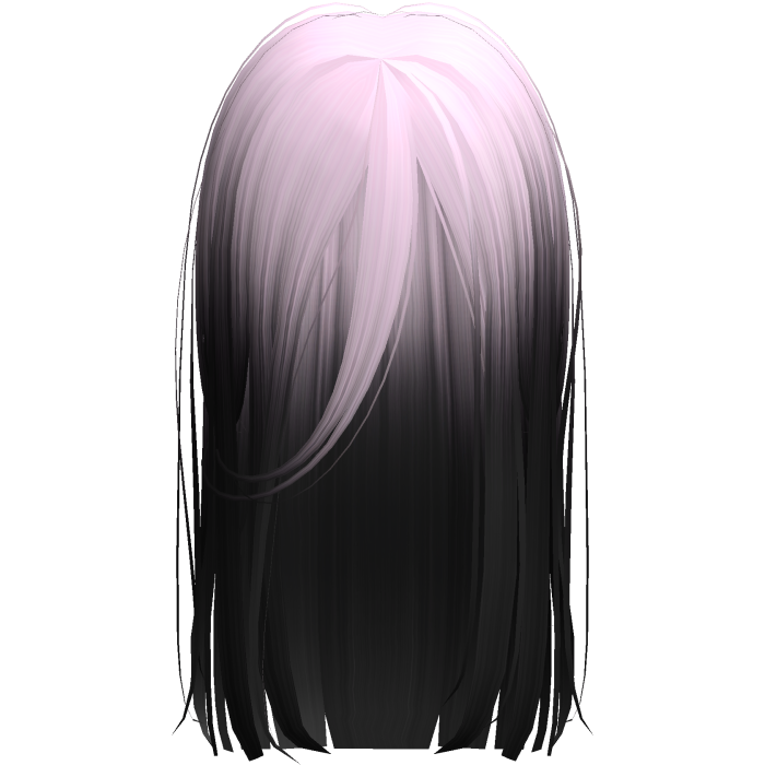 Long Messy Goth Horror Hair In Pink Black
