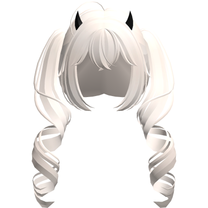 cute anime devil curly light blonde pigtails Roblox item