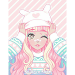 pink and white boba tea!