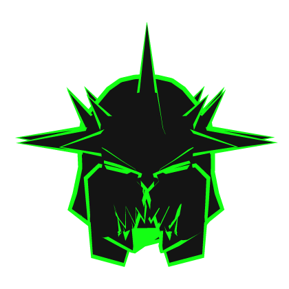 Green Cartoony Demon Knight Helm