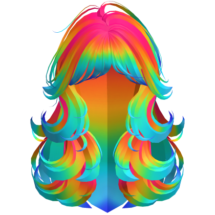 Fluffy Rainbow Bright Wispy Hair