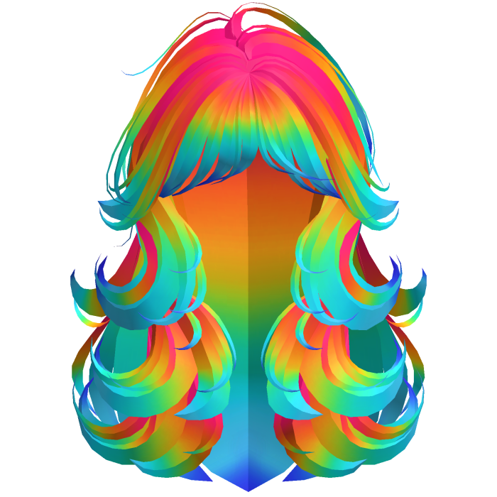 Fluffy Rainbow Bright Wispy Hair