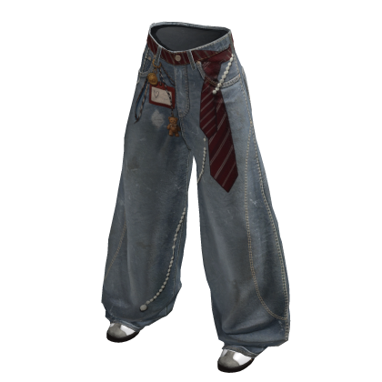Splattered Wide Leg Japanese Selvedge Denim Jeans Roblox catalog item