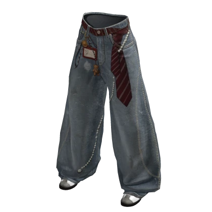 Splattered Wide Leg Japanese Selvedge Denim Jeans | Roblox Item
