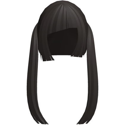 ♡ long twintails w asymmetrical bangs: Brown Roblox item