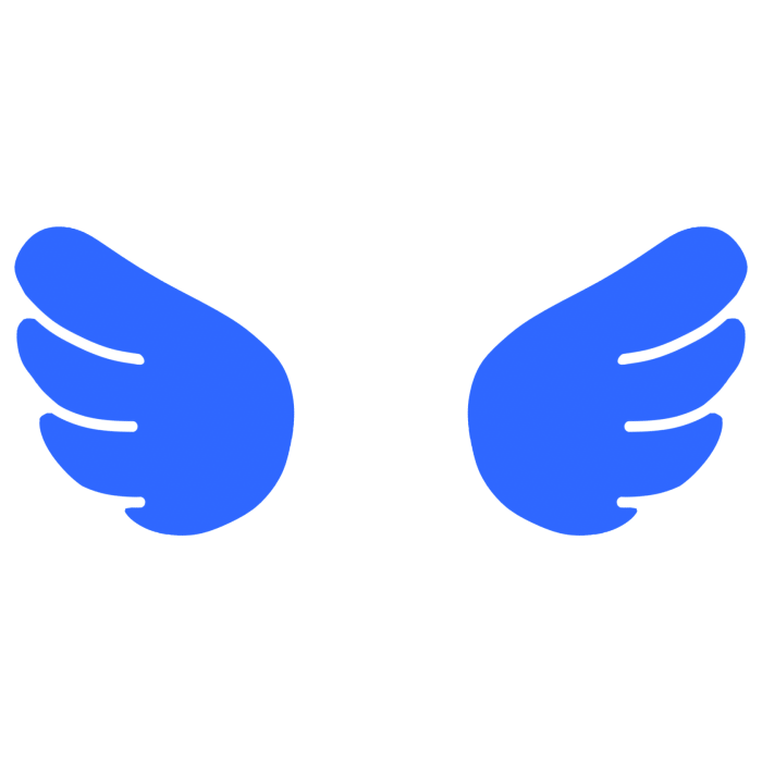 ♡ Cute Glowing Chibi Angel Wings Dark Blue