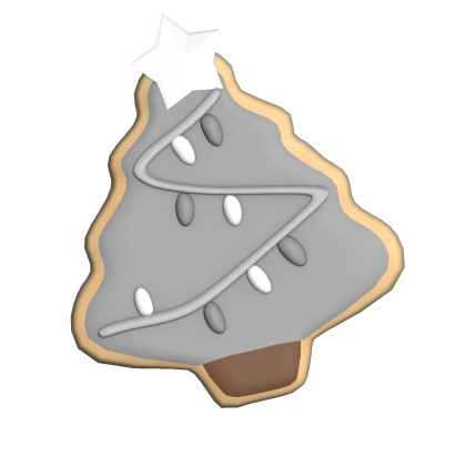 gray christmas tree sugar cookie