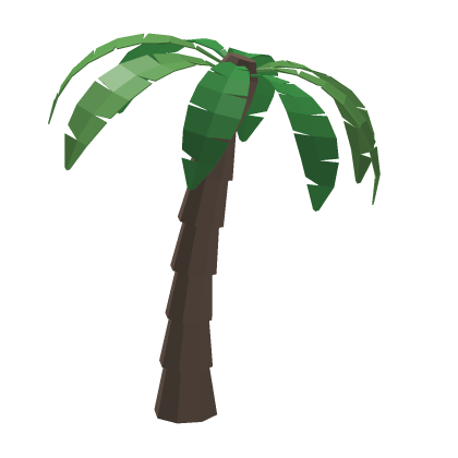 Low Poly Palm Tree Grass Rock Island