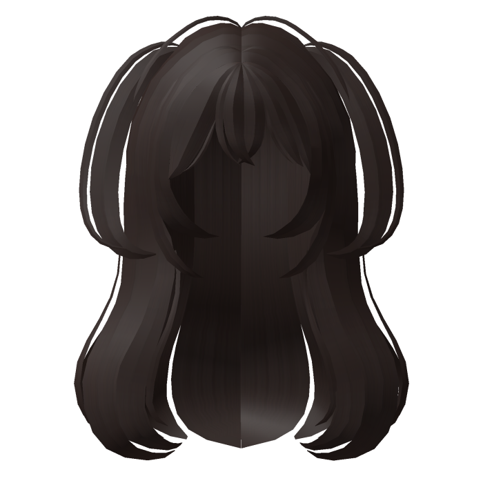 . ‿ ♡cute messy anime pigtail long hair dark b