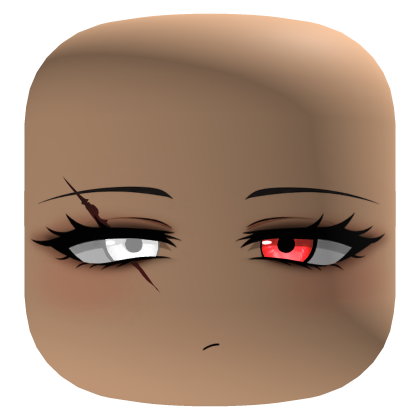 Face with a Glowing Red White Blind Eye and a Scar