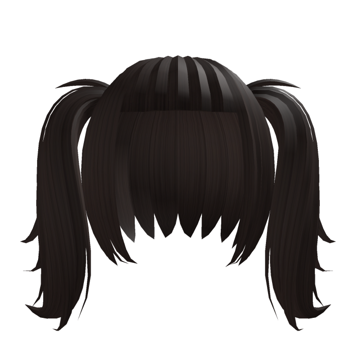 Cute doll fluffy short pigtails in brown
