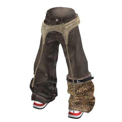 💗Y2K DECONSTRUCTED-DESIGN DENIM PANTS_BROWN thumbnail