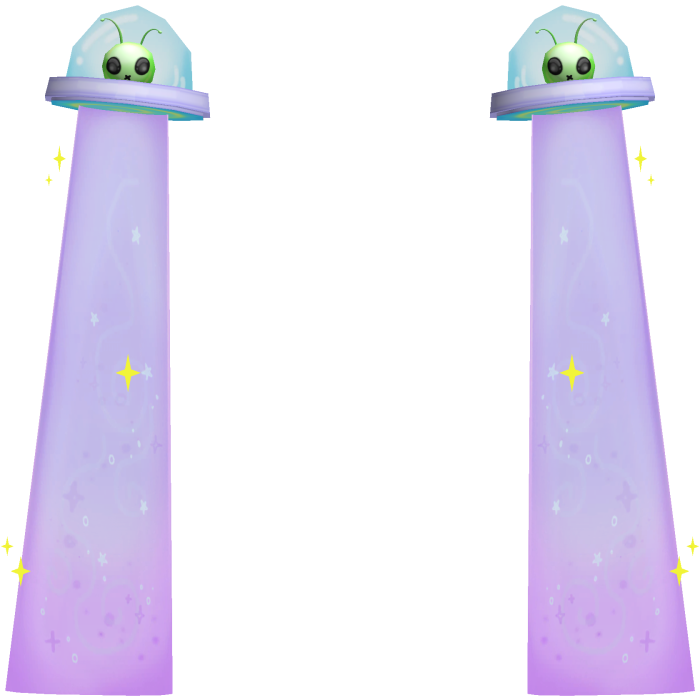 👽 Cute Silly Alien UFO Pigtails Add-On in Purple