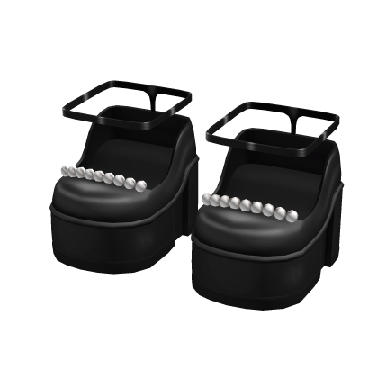 Platform Pearl Heels - Black