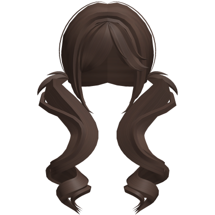 𐙚° light brown cutesy long thin curly twintails Roblox item
