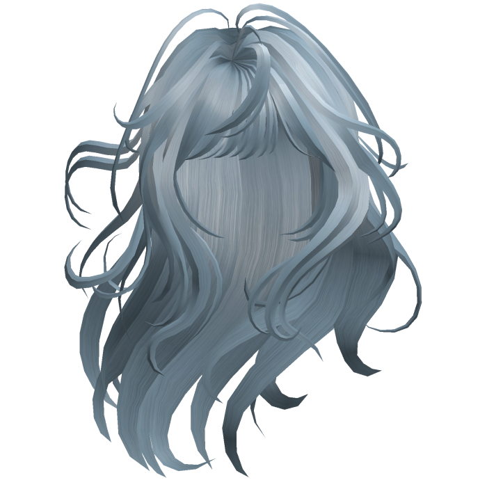 Flowing Side Part Hair - Ice Blue