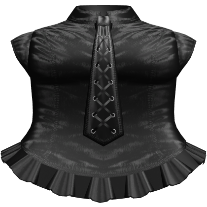 Gothic Wrinkled Tie Dress in Black