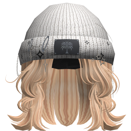 Y2K Super Wavy Hair with Beanie - Blonde Roblox item
