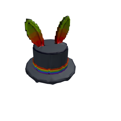 8-Bit Rainbow Bunny Buisness Hat thumbnail