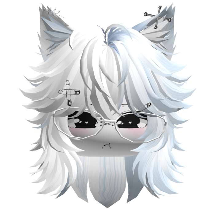 Moe Furry Wolfcut (White&Blue)