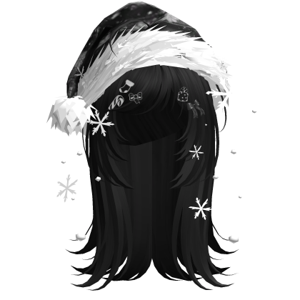 Cute Christmas Straight Hair (Black) Roblox item