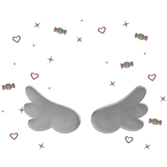 Angel Wings with Candy Hearts Aura