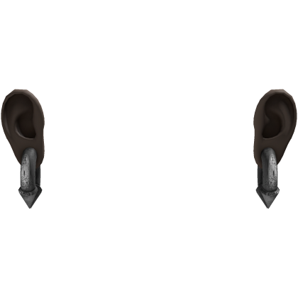 さ 00g silver spike earrings + ears / brown Roblox item