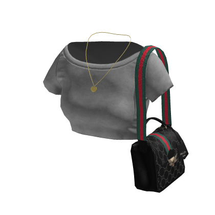 Crop Top w Bag Gucci GG - Grey