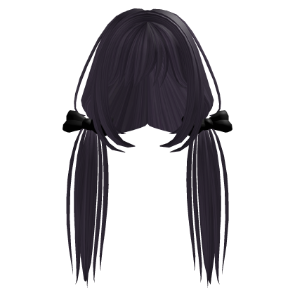 Purple Hair Pigtails with Bows Dark Y2K thumbnail