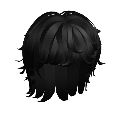 Stylish Swirly Wave Black Short Curly y2k Roblox item