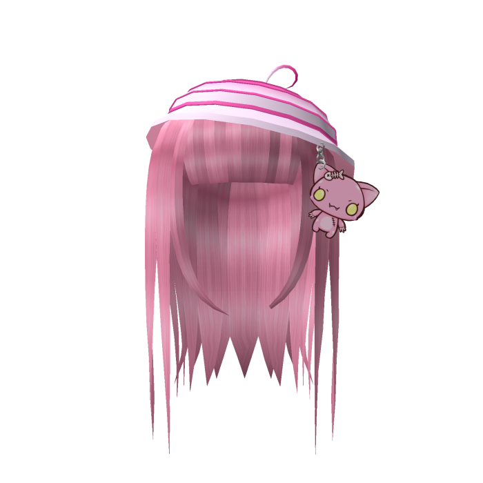 ♡ kawaii jellyfish long hair w cat charm (pink)