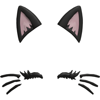 
cute black kitty ears w/ lashes Roblox item