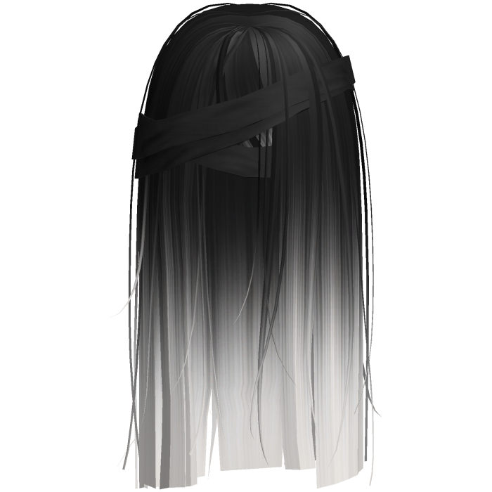 Horror Black White Hair w Black Face Bandages