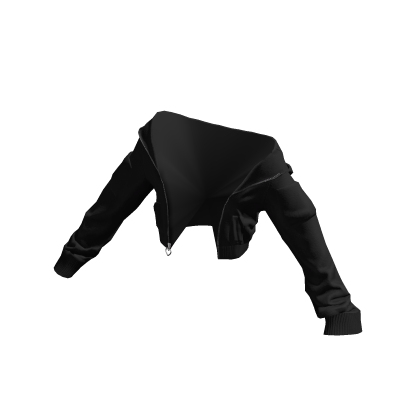 Black Open Cropped Off Shoulder Hoodie