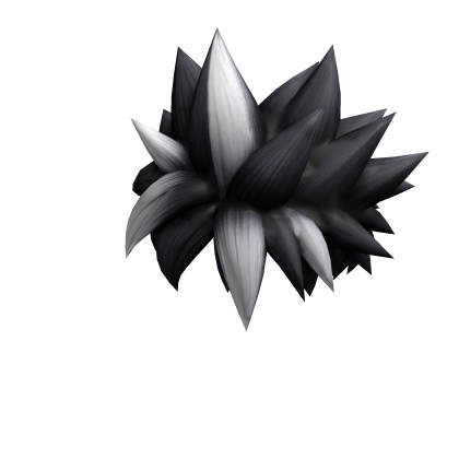 Anime Black Spiky Hair  With White Streaks
