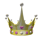 Golden Crown Pink Diamond Heart