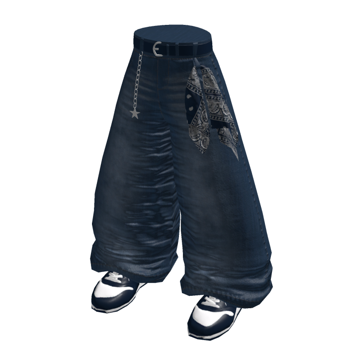 Washed Baggy Pants (Blue)