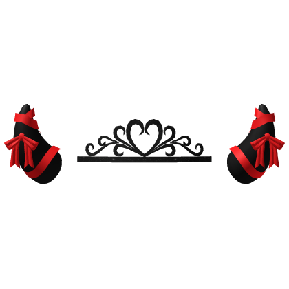 Princess Devil Imp Horns - Black Red Neon
