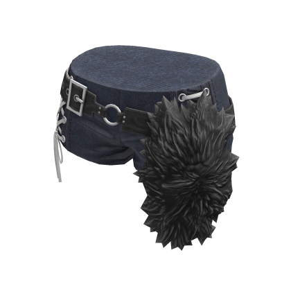 BB KPOP aespa Dark Denim Leather Belted Shorts thumbnail