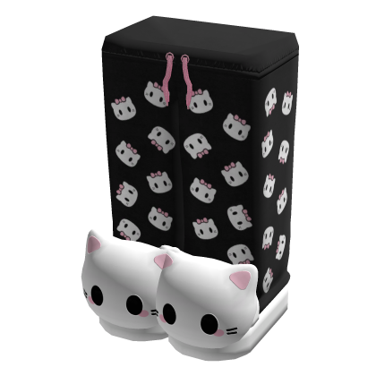 Black Kitty Pjs w/ Slippers thumbnail