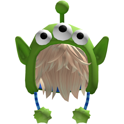 Green Alien Hood Messy Hair (Blonde) Roblox item