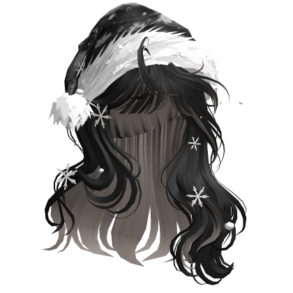 Christmas Hair w/Santa Hat (Black&Ash)