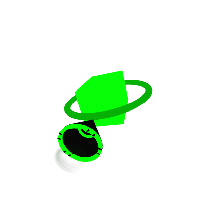 Green Neon Satellite with funny green beam of blox