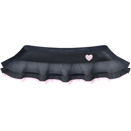 ୨୧ : adorable dark denim pink heart ruffle skirt