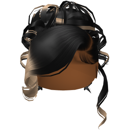 Side Swept Curly Updo [Black Blonde]