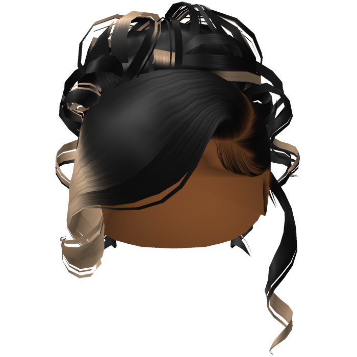 Side Swept Curly Updo [Black Blonde]