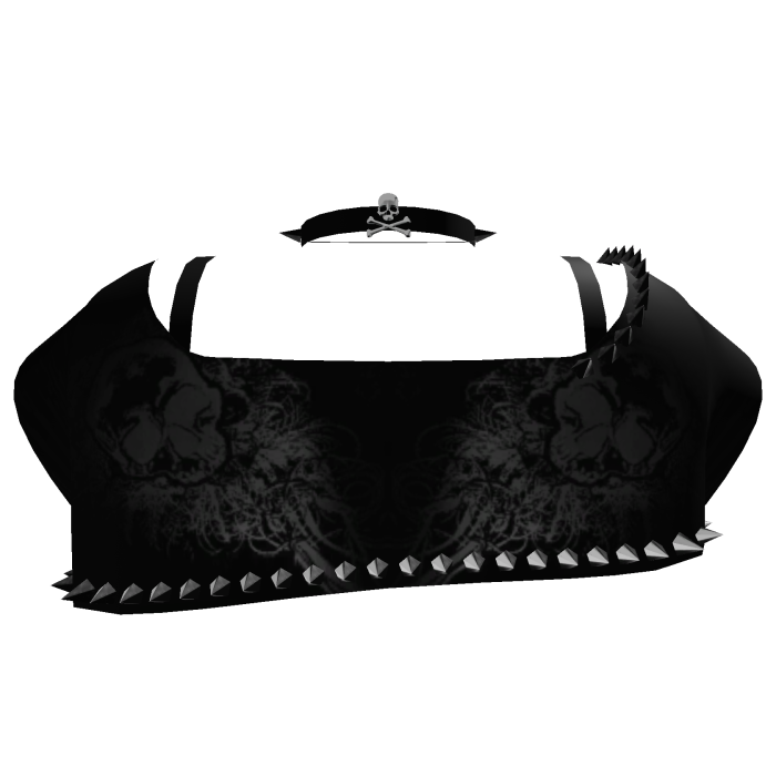 black emo goth skull choker studded crop top ♡
