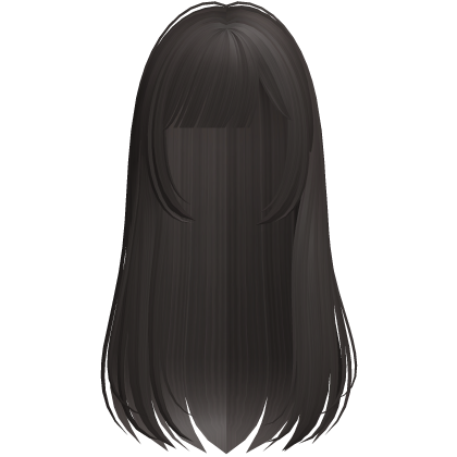 dark brown long layered anime hair with bangs Roblox item